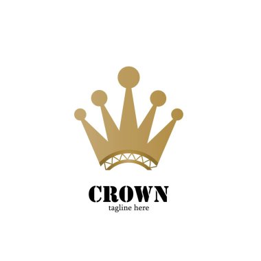 Modern Crown Logo Şablonu. Taç simgesi Lüks Tasarım Vektörü