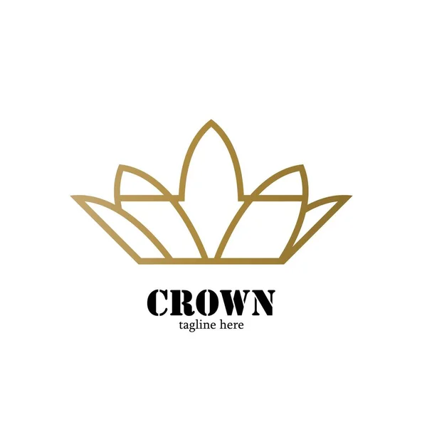 Moderne Crown Logo Template Kroon Pictogram Luxe Design Vector — Stockvector