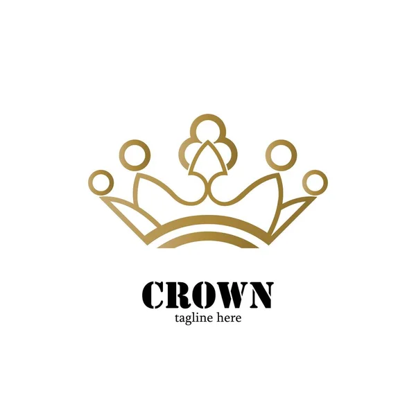 Moderne Crown Logo Template Kroon Pictogram Luxe Design Vector — Stockvector