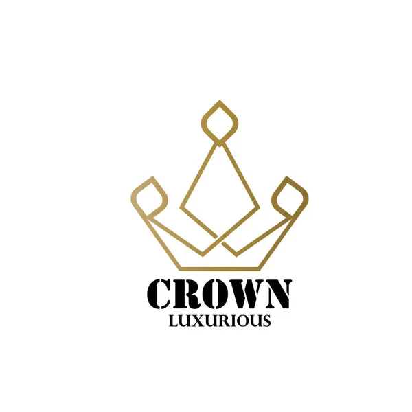 Modern Crown Logo Şablonu Taç Simgesi Lüks Tasarım Vektörü — Stok Vektör