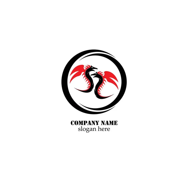 Dragão Logotipo Modelo Vetor Ilustração — Vetor de Stock