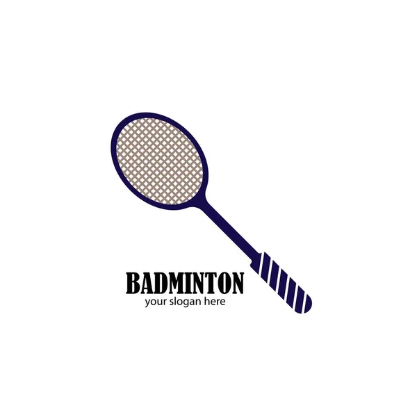 Badminton Logo Tasarım Şablon Vektörü Illüstrasyonu — Stok Vektör