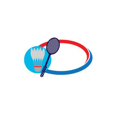 Badminton Logo Tasarım Şablon Vektörü illüstrasyonu