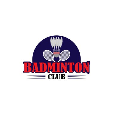Badminton Logo Tasarım Şablon Vektörü illüstrasyonu