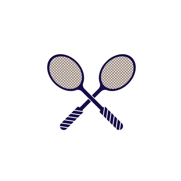 Badminton Logo Design Template Vector Ilustração — Vetor de Stock