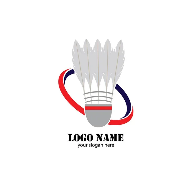 Badminton Logo Ontwerp Sjabloon Vector Illustratie — Stockvector