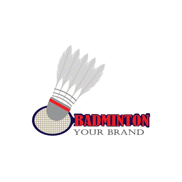 Badminton Logotyp Design Mall Vektor Illustration — Stock vektor