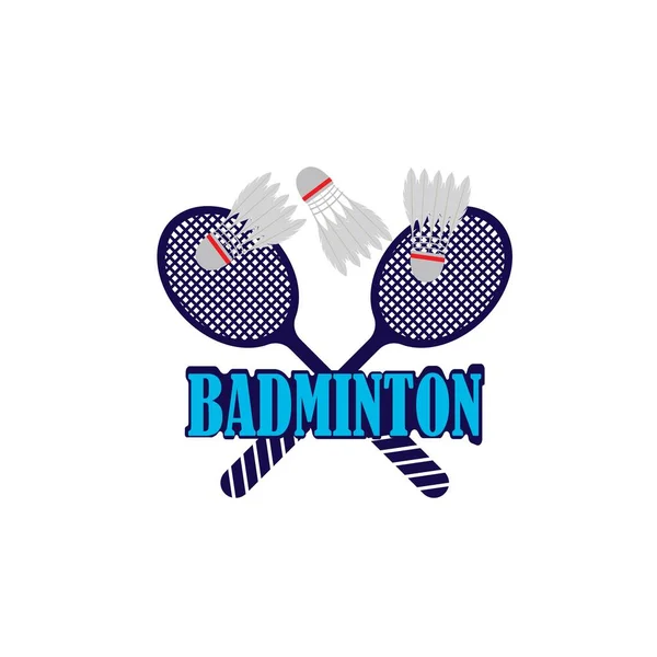 Badminton Logotyp Design Mall Vektor Illustration — Stock vektor