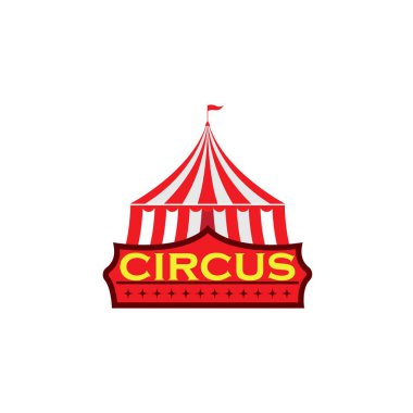 Circus çadır logo şablon vektör illüstrasyon