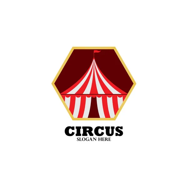 Τσίρκο Υπόδειγμα Λογότυπου Σκηνή Διανυσματική Απεικόνιση — Διανυσματικό Αρχείο