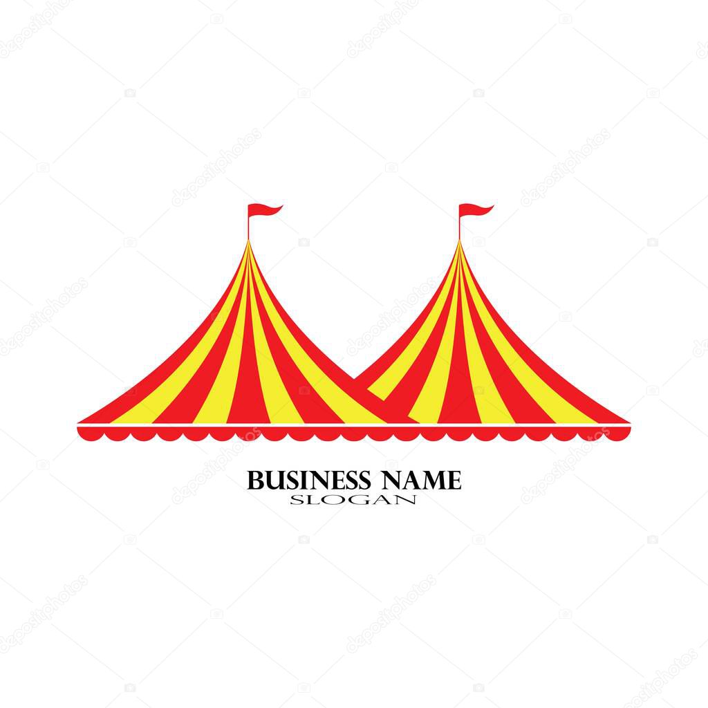 Circus tent logo template Vector illustration