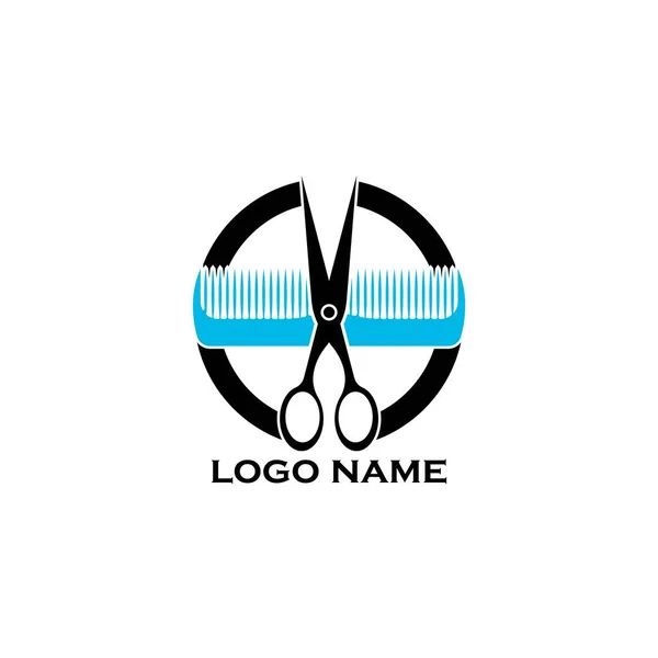 Nożyczki Grzebień Icon Modern Design Vector Illustration Flat Logo Barber — Wektor stockowy