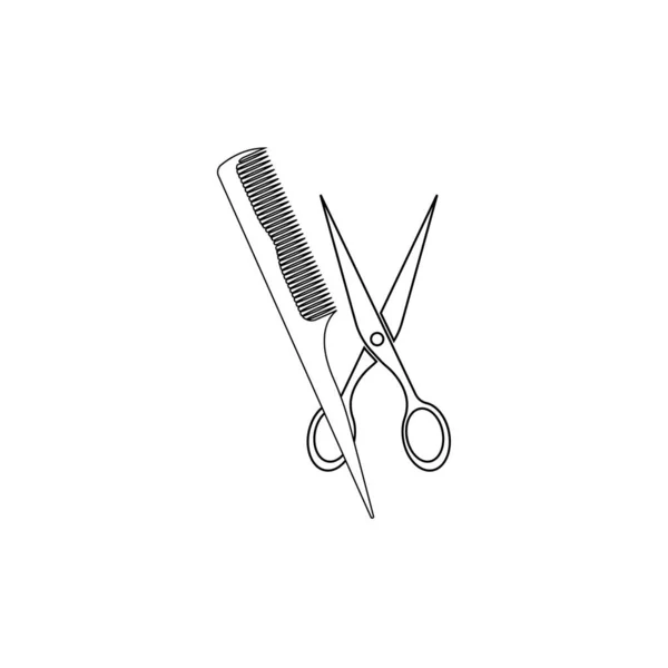 Scissors Comb Icon Modern Design Vector Illustration Flat Logo Barber — Stock Vector