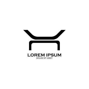Mobilya logosu, modern şablon tasarımı, vektör simgesi çizimi