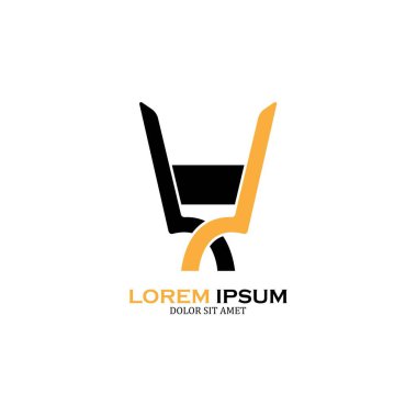 Mobilya logosu, modern şablon tasarımı, vektör simgesi çizimi