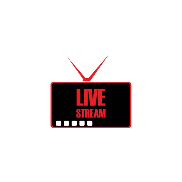 Live Streaming Λογότυπο Εικονίδιο Διάνυσμα Στοιχείο Σχεδιασμού Banner Και Play — Διανυσματικό Αρχείο
