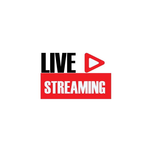 Live Streaming Logo Icône Vectoriel Élément Conception Bannière Bouton Lecture — Image vectorielle