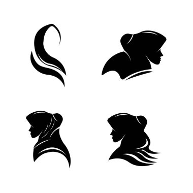 Muslimah tesettür logo şablon vektör illüstrasyon tasarımı