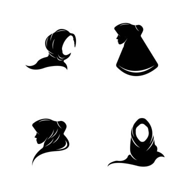 Muslimah tesettür logo şablon vektör illüstrasyon tasarımı