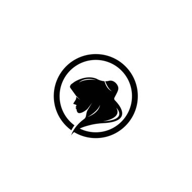 Muslimah tesettür logo şablon vektör illüstrasyon tasarımı