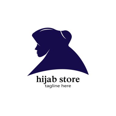 Muslimah tesettür logo şablon vektör illüstrasyon tasarımı