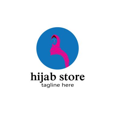 Muslimah tesettür logo şablon vektör illüstrasyon tasarımı