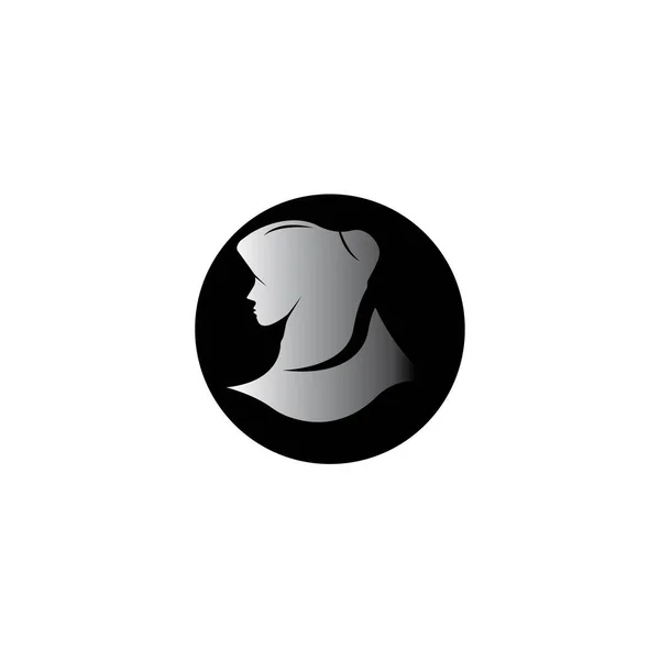 Muslimah Hijab Logo Template Vector Illustratie Ontwerp — Stockvector