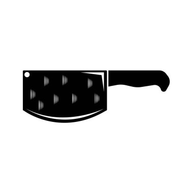 Et ikonu için bıçak. Bıçak ve şef, mutfak sembolü Kasap 'ın logo, poster ve amblem tasarımı elementleri. Vektör İllüstrasyonu