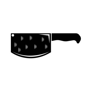 Et ikonu için bıçak. Bıçak ve şef, mutfak sembolü Kasap 'ın logo, poster ve amblem tasarımı elementleri. Vektör İllüstrasyonu