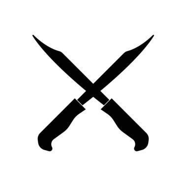 Et ikonu için bıçak. Bıçak ve şef, mutfak sembolü Kasap 'ın logo, poster ve amblem tasarımı elementleri. Vektör İllüstrasyonu