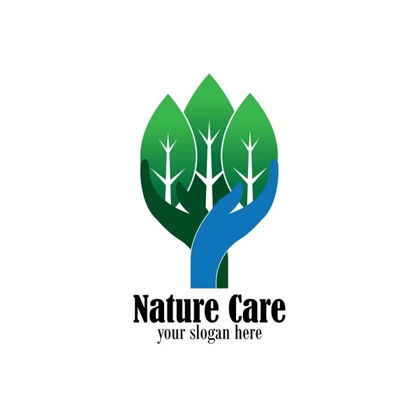 Nature Care Logo Icon Element Template Design — 스톡 벡터