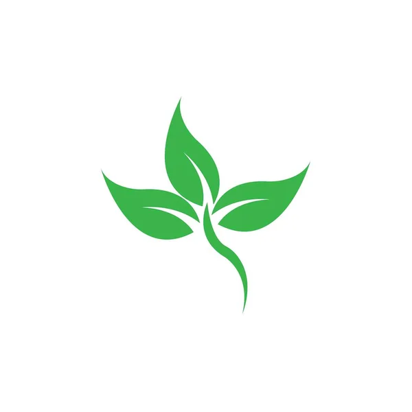 Ecología Hojas Verde Logo Vector Ilustración — Vector de stock