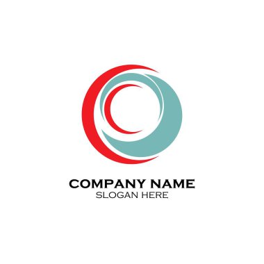 Simge, daire şirket logosu tasarımı - Vektör