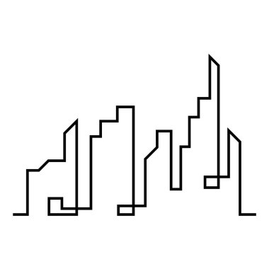 Düz bir stil şehir silüeti. Modern kentsel landscape.vector illüstrasyon