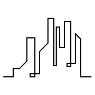 Düz bir stil şehir silüeti. Modern kentsel landscape.vector illüstrasyon