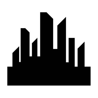Düz bir stil şehir silüeti. Modern kentsel landscape.vector illüstrasyon