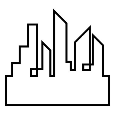 Düz bir stil şehir silüeti. Modern kentsel landscape.vector illüstrasyon