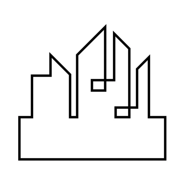 Силуэт Города Плоском Стиле Современная Городская Ландшафтная Иллюстрация — стоковый вектор