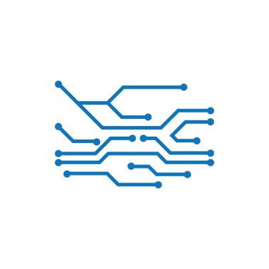 Teknoloji Logosu Şablonu Tasarım Vektörü Amblem Tasarımı Yaratıcı Tasarım Sembolü veya Simgesi