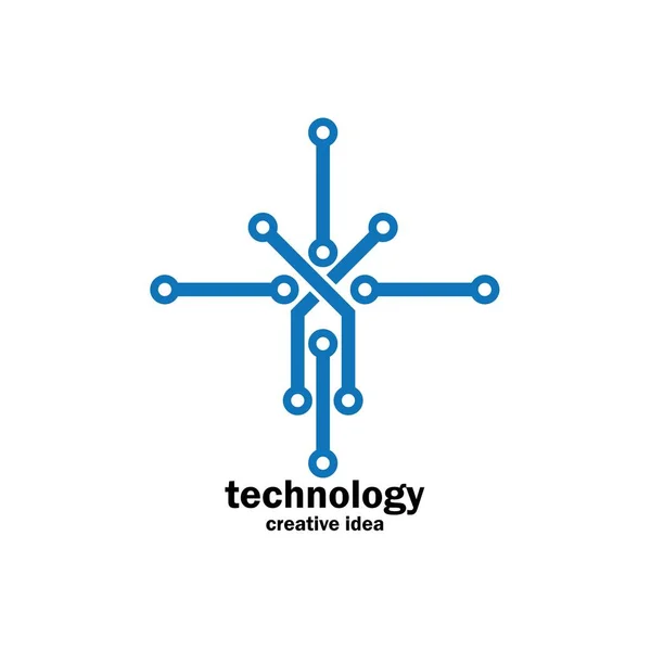 Tecnología Logo Plantilla Diseño Vector Emblema Diseño Concepto Símbolo Creativo — Archivo Imágenes Vectoriales