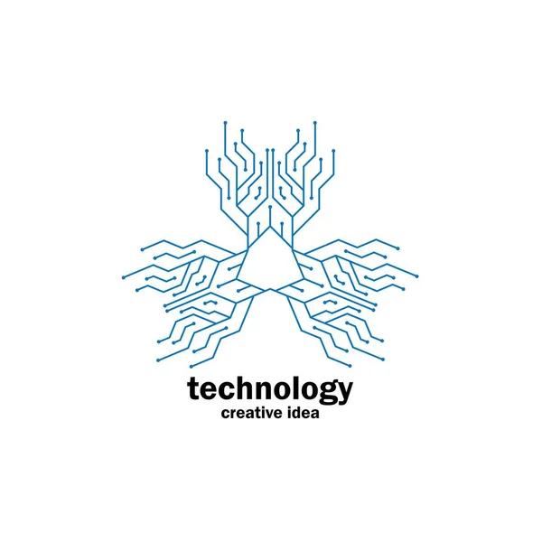 Szablon Technologia Projektowanie Logo Wektor Godło Projekt Koncepcja Kreatywny Symbol — Wektor stockowy