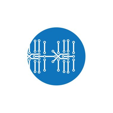 Teknoloji Logosu Şablonu Tasarım Vektörü Amblem Tasarımı Yaratıcı Tasarım Sembolü veya Simgesi