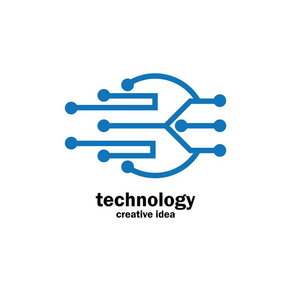 Tecnología Logo Plantilla Diseño Vector Emblema Diseño Concepto Símbolo Creativo — Archivo Imágenes Vectoriales