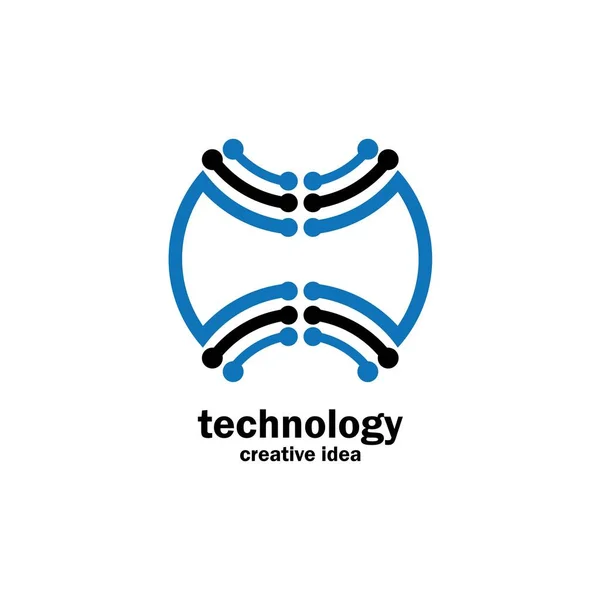 Tecnología Logo Plantilla Diseño Vector Emblema Diseño Concepto Símbolo Creativo — Archivo Imágenes Vectoriales