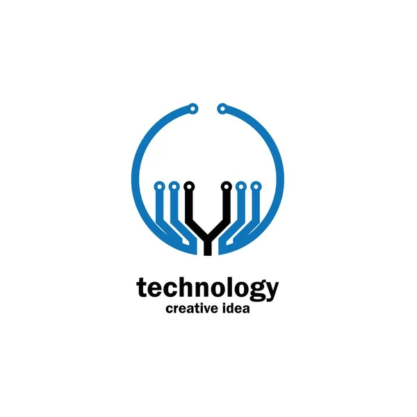 Szablon Technologia Projektowanie Logo Wektor Godło Projekt Koncepcja Kreatywny Symbol — Wektor stockowy