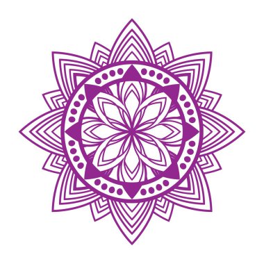 Beyaz izole arka planda yuvarlak gradyan mandala. Vector boho mandala renkleri. Çiçek desenli mandala. Yoga şablonu