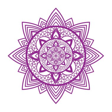 Beyaz izole arka planda yuvarlak gradyan mandala. Vector boho mandala renkleri. Çiçek desenli mandala. Yoga şablonu