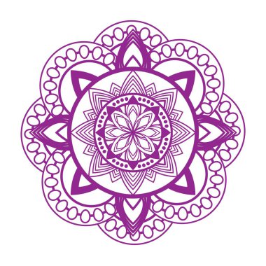 Beyaz izole arka planda yuvarlak gradyan mandala. Vector boho mandala renkleri. Çiçek desenli mandala. Yoga şablonu