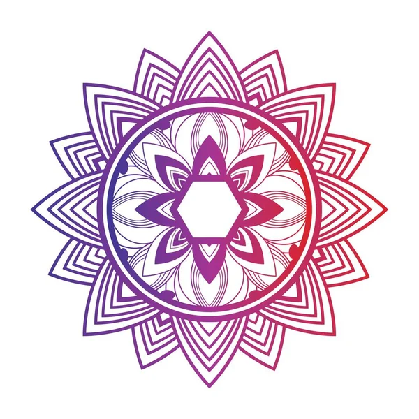 Beyaz Izole Arka Planda Yuvarlak Gradyan Mandala Vector Boho Mandala — Stok Vektör