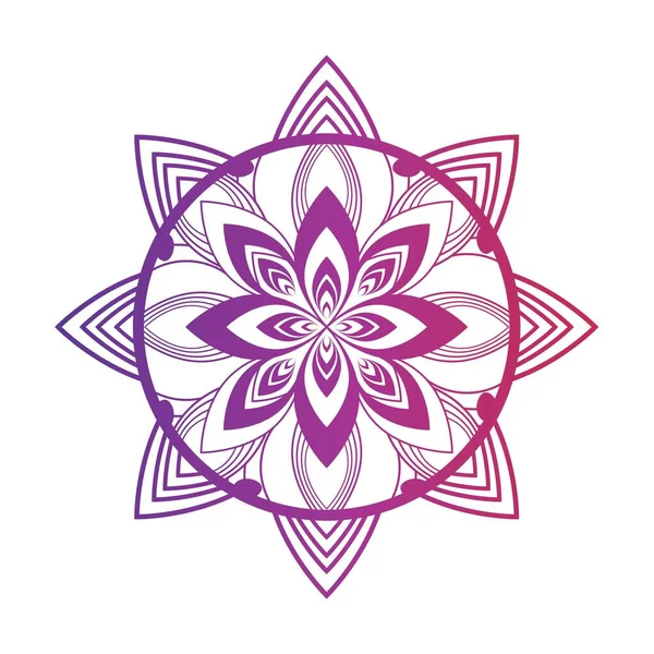 Beyaz izole arka planda yuvarlak gradyan mandala. Vector boho mandala renkleri. Çiçek desenli mandala. Yoga şablonu